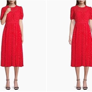 Toccin Red and Pink Striped Dress